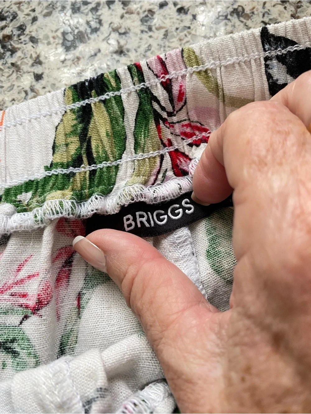 BRIGGS Linen Blend Wide Leg Pull On Pants Tropical Print 10